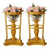 A pair of grandiose, decorative Jardiniere Flowerpots in the style of Napoleon III. France. The turn