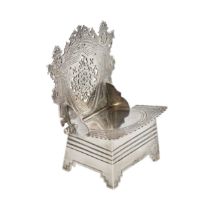 Russian silver salt cellar-throne in the neo-Russian style from the workshop of A. FULDA. Moscow 189