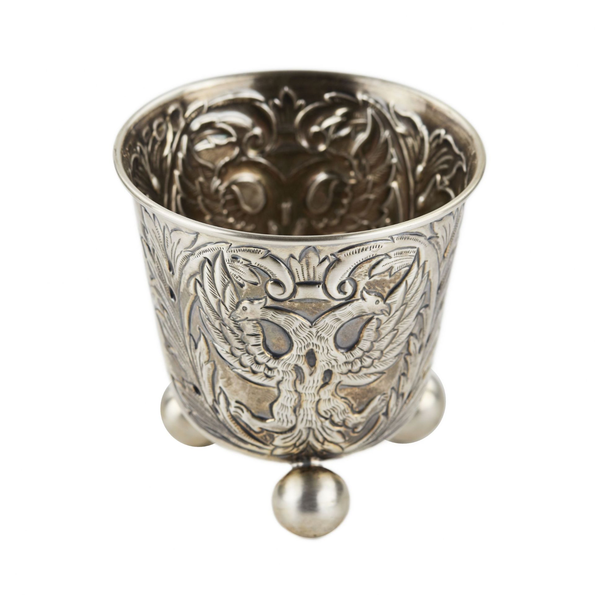 Silver cup with the image of a double-headed eagle. Moscow, Russian Empire. - Image 4 of 7