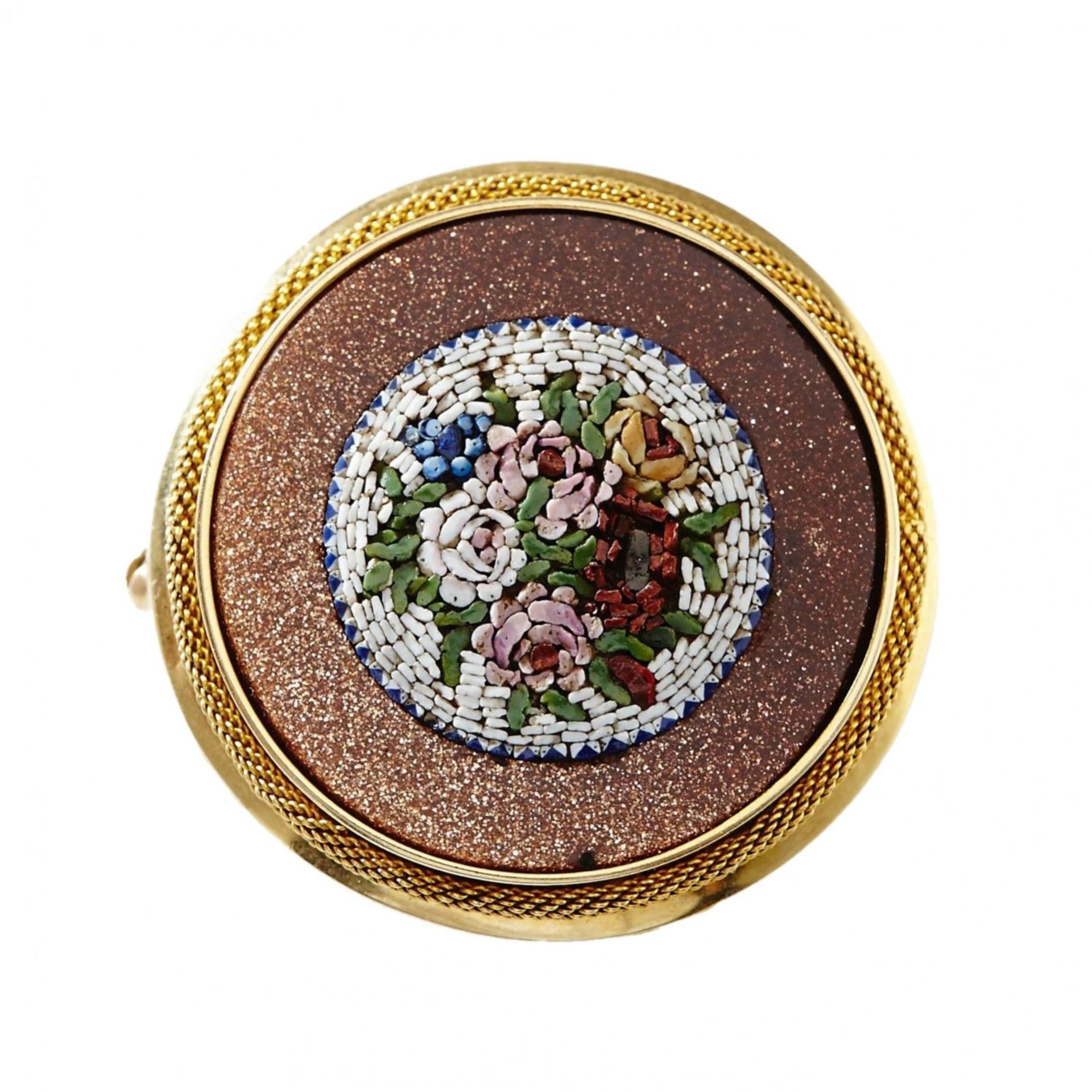 Gold 18K brooch, with a bouquet of micromosaics. Stockholm 1873 - Bild 2 aus 4