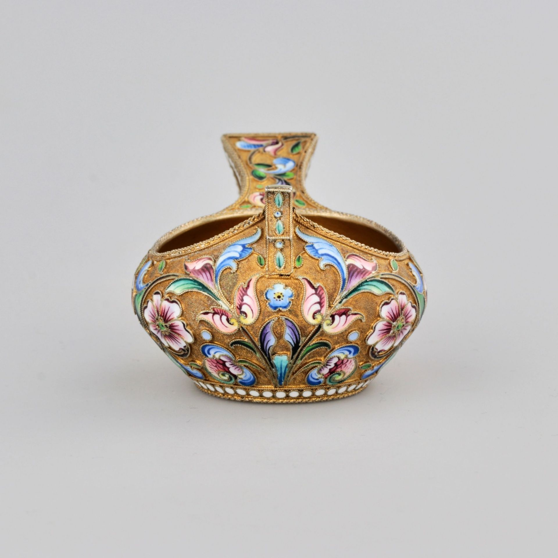 Decorative kovsh in Russian style with enamel. - Image 3 of 6