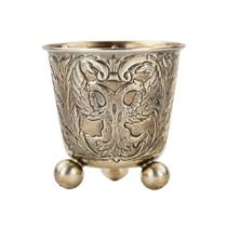 Silver cup with the image of a double-headed eagle. Moscow, Russian Empire.