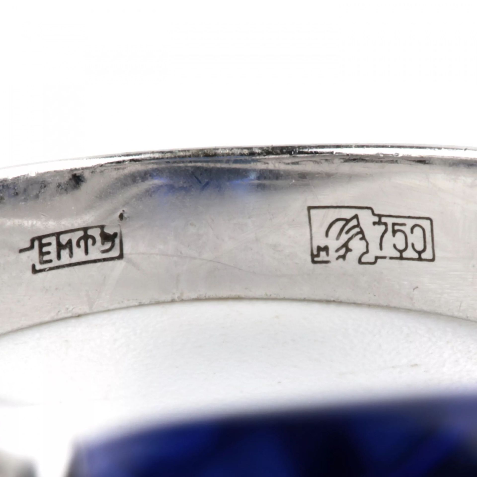 18K white gold ring with diamonds and tanzanite. - Image 8 of 9