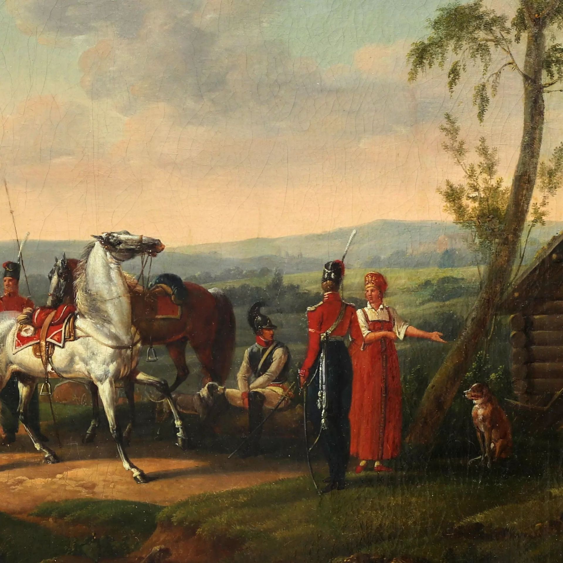 J.F.J. SCHWEBASH-DESFONTAIN. France, 1769-1823 Rest of the Russian cavalry. - Image 4 of 8