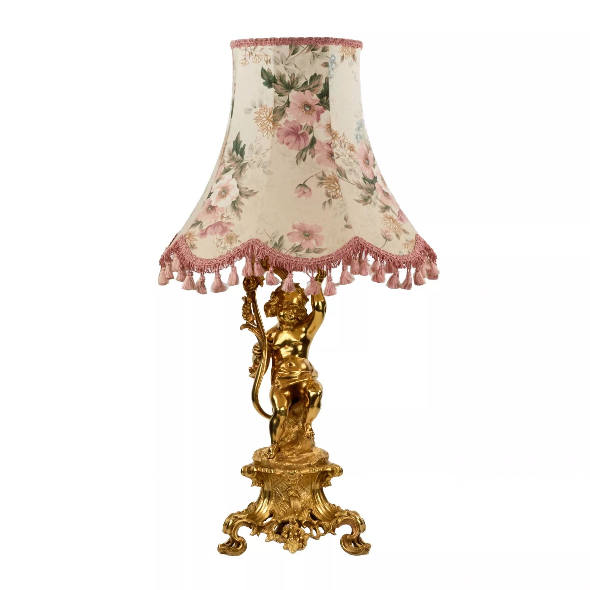 Gilded bronze lamp in the neo-rococo style.