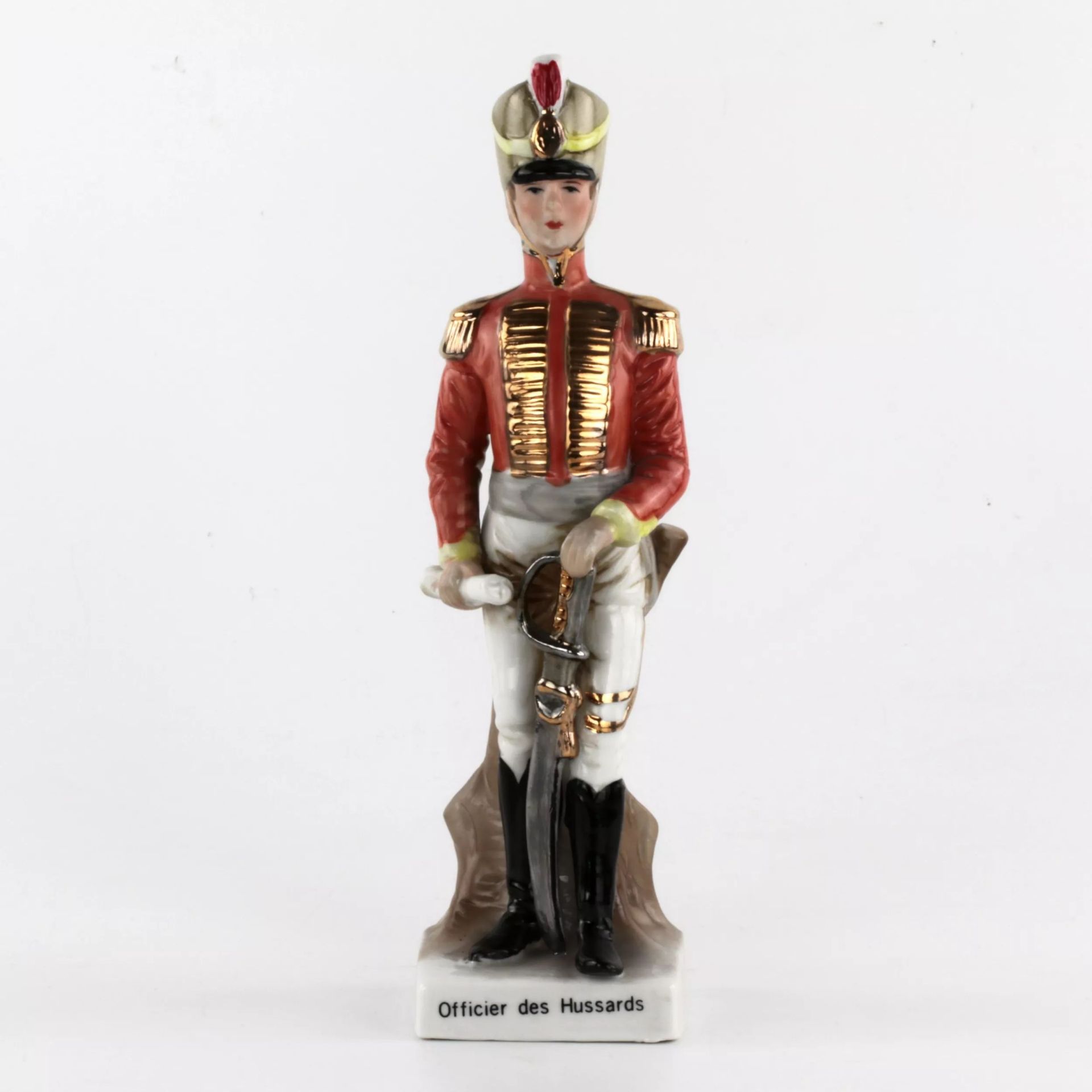 Porcelain figurine "Hussar with a report".