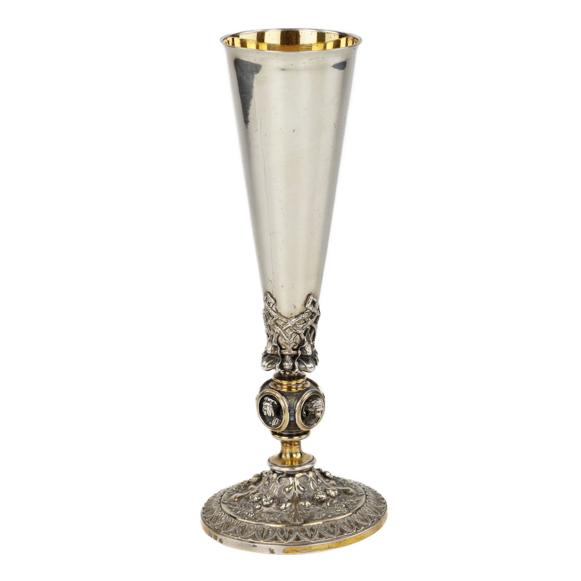 Gilded silver goblet. St. Petersburg, 84 samples, late 19th century.