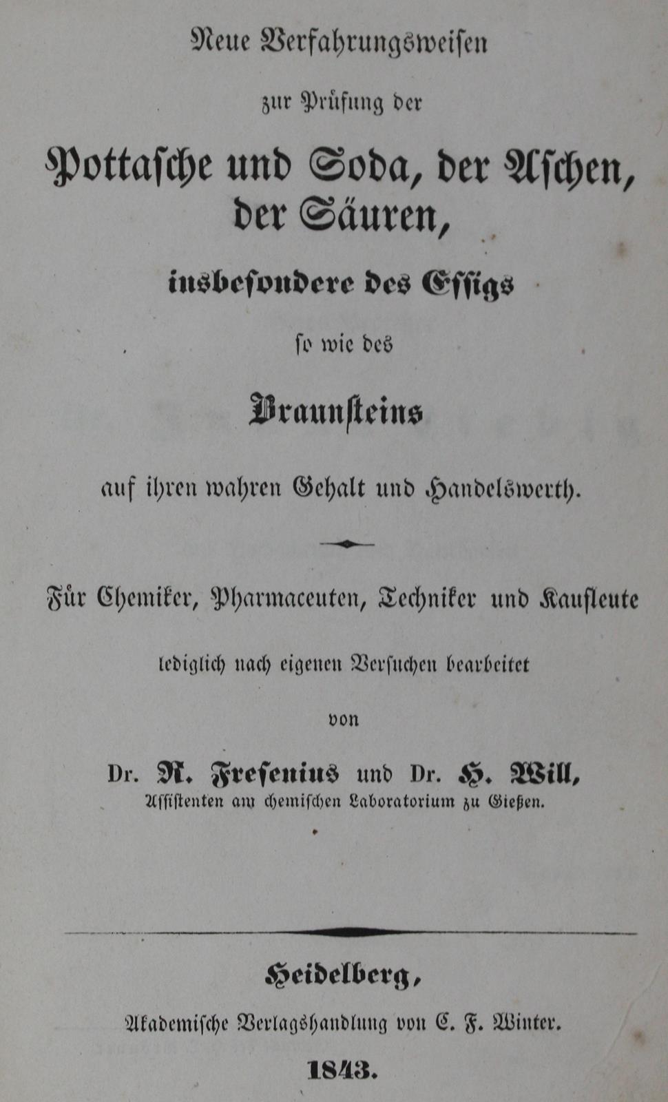 Fresenius,R. u. H.Will.