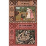 Kinderbuch. Grimm. Schneeweißchen und Rosenrot. Mainz, Scholz, um 1920. Quer 4°. Mit farbigen