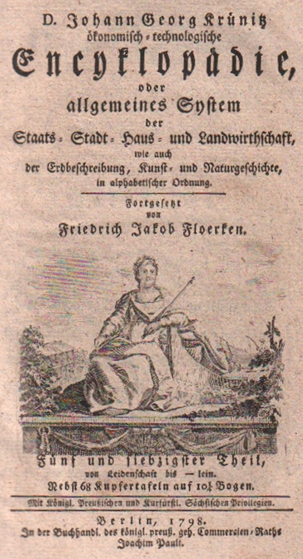 Naturwissenschaften. Krünitz, Johann Georg. Oekonomisch Encyklopädie, oder allgemeines System der