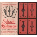 Deutschland. Schach - Kartenspiel. 32 braune Spielkarten und 1 gefalteter Zettel mit der