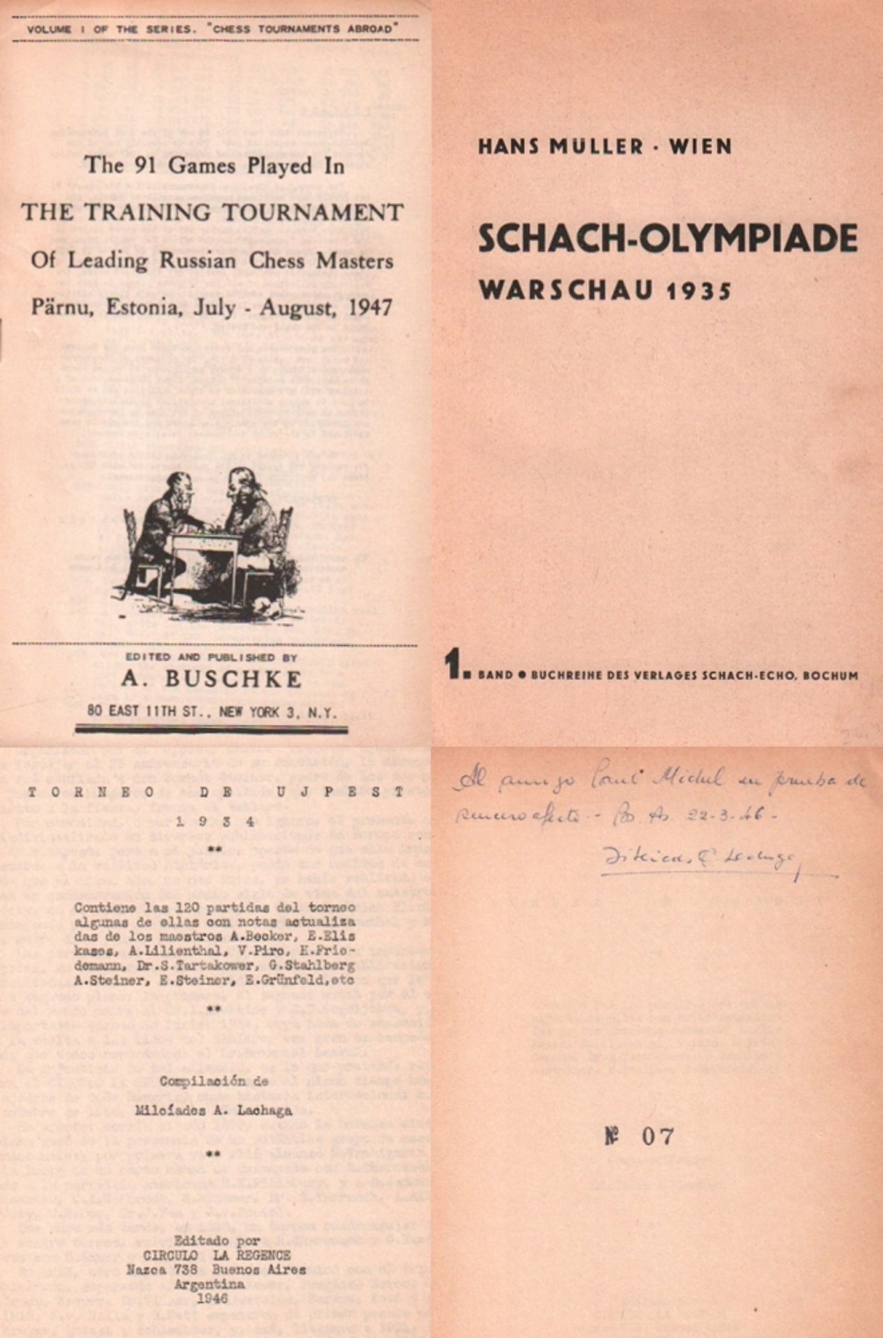 Warschau 1935. Müller, Hans. Schach - Olympiade Warschau 1935. Bochum, Schach - Echo, ca. 1935.