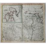 Amerika. Nordamerika – die großen Seen. Grenzkolorierte Kupferstichkarte von Conrad Lotter um