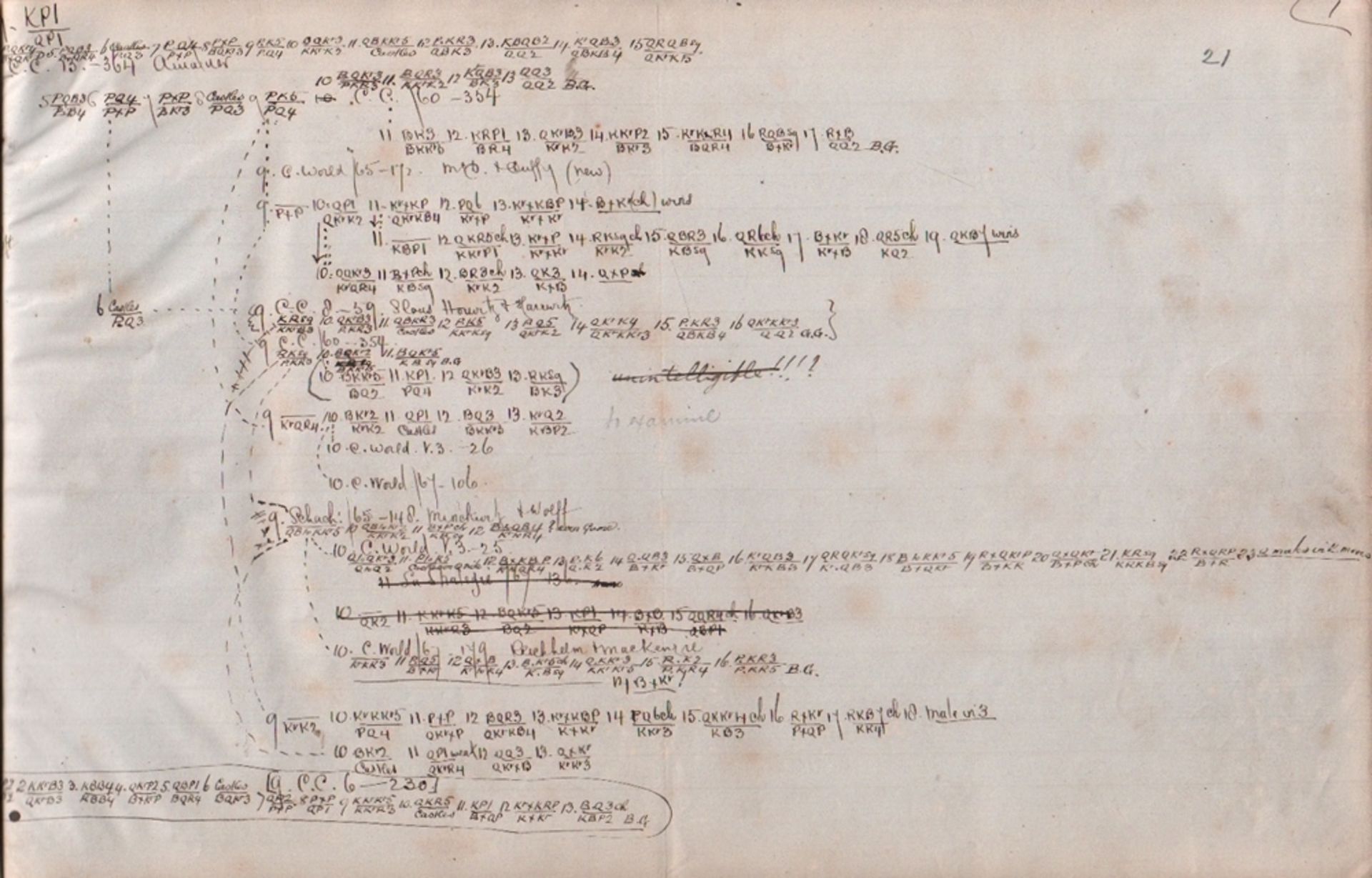 Löwenthal, Johann Jacob. Eigenhändig von J. J. Löwenthal geschriebene Notationen in Tabellenform zum - Bild 2 aus 3