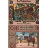 Kinderbuch. Grimm. Der Froschkönig. Mainz, Scholz, um 1920. Quer 4°. Mit farbigen Bildern von