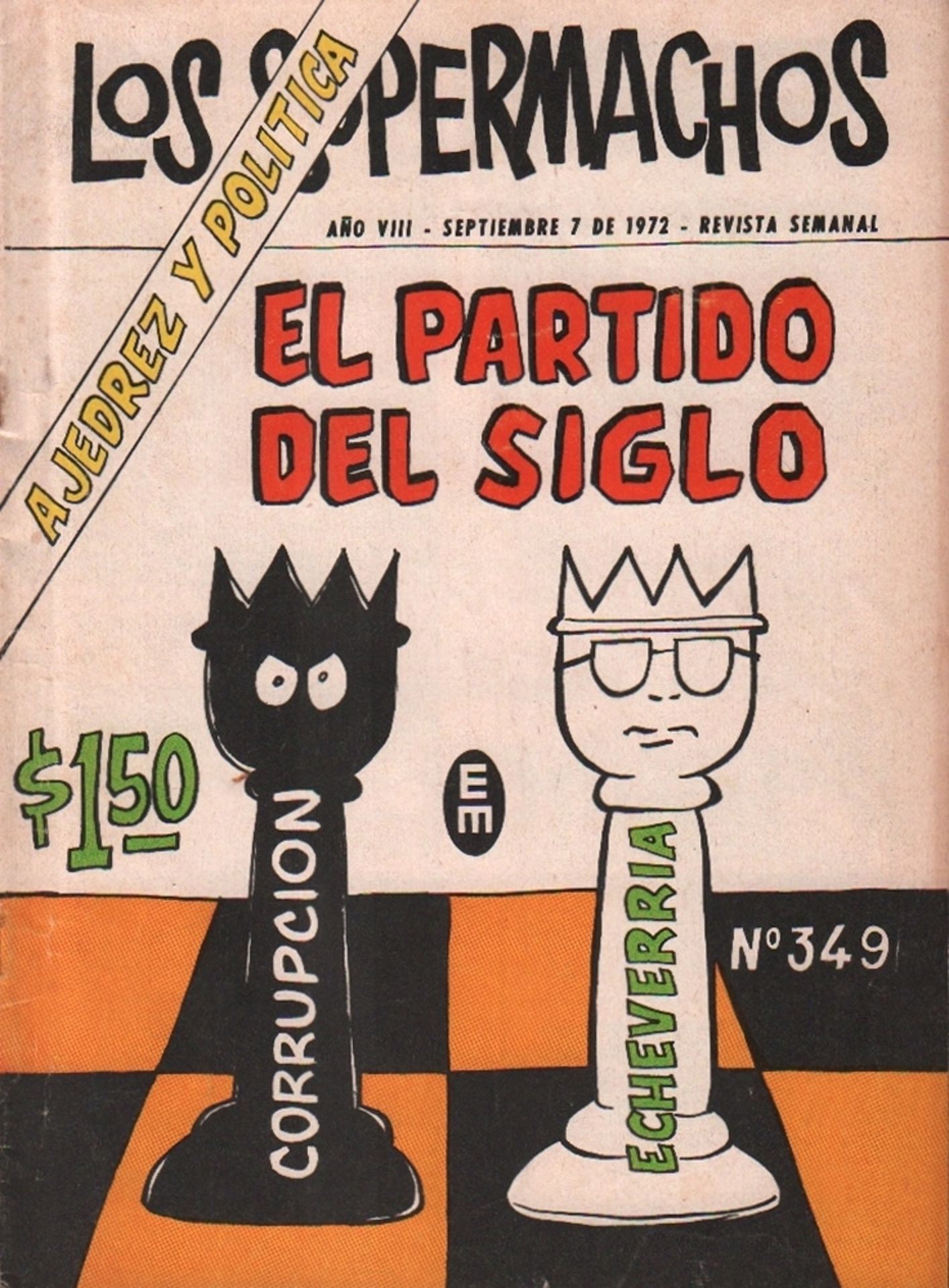 Comic. Los Supermachos. El partido del siglo. Ajedrez y Politica. Comic in spanischer Sprache. 8.