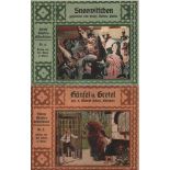 Kinderbuch. Grimm. Sneewittchen. Mainz, Scholz, um 1920. Quer 4°. Mit farbigen Bildern von Franz