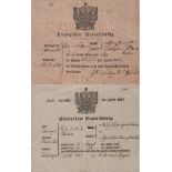 Braunschweig / Büddenstedt. Zwei Impfbescheinigungen. 1825 und 1847, für die Impfung gegen