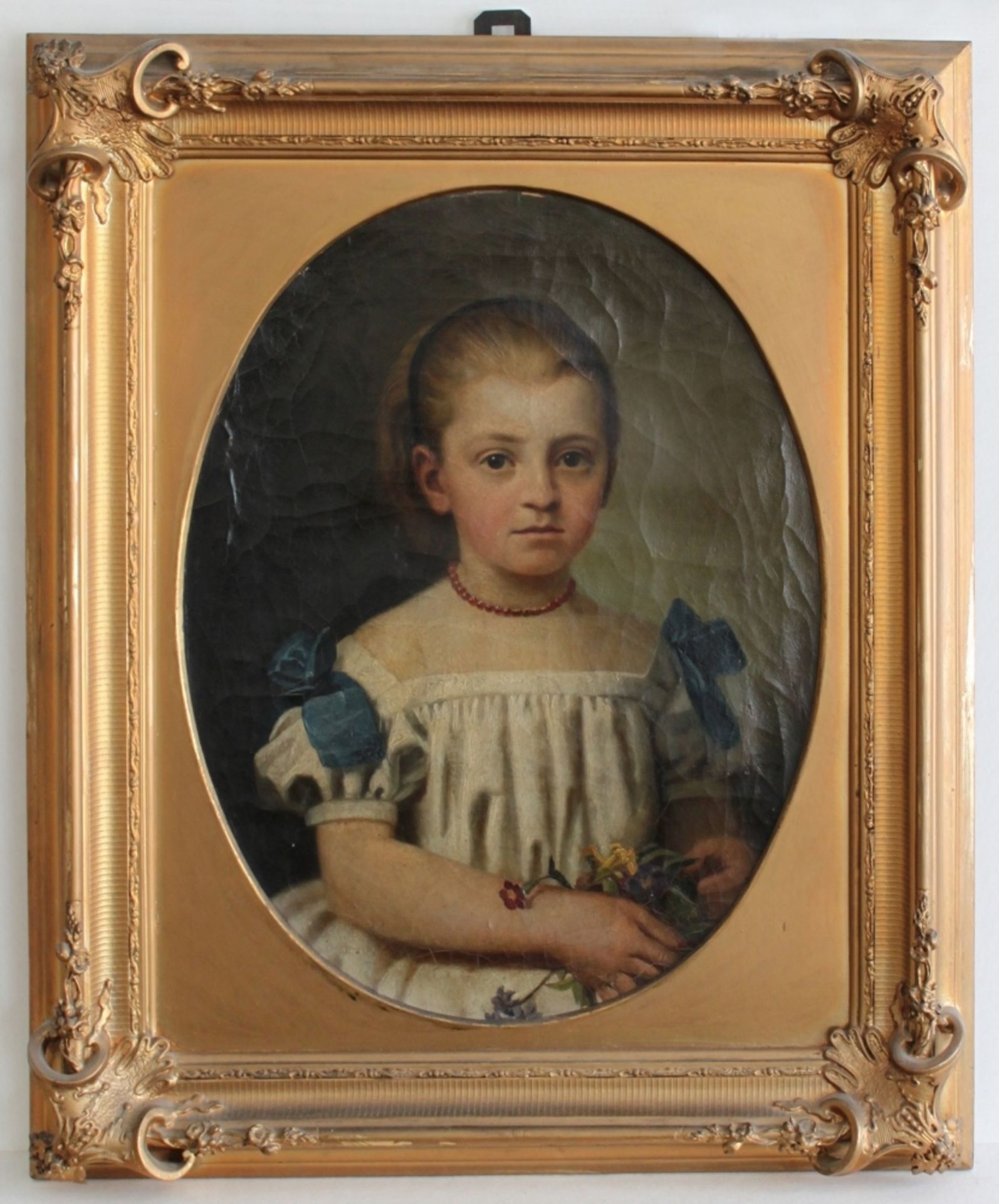 Braunschweig. Porträt. Mathilde Kindt als junges Mädchen (verheiratete von Campe). Ölgemälde auf