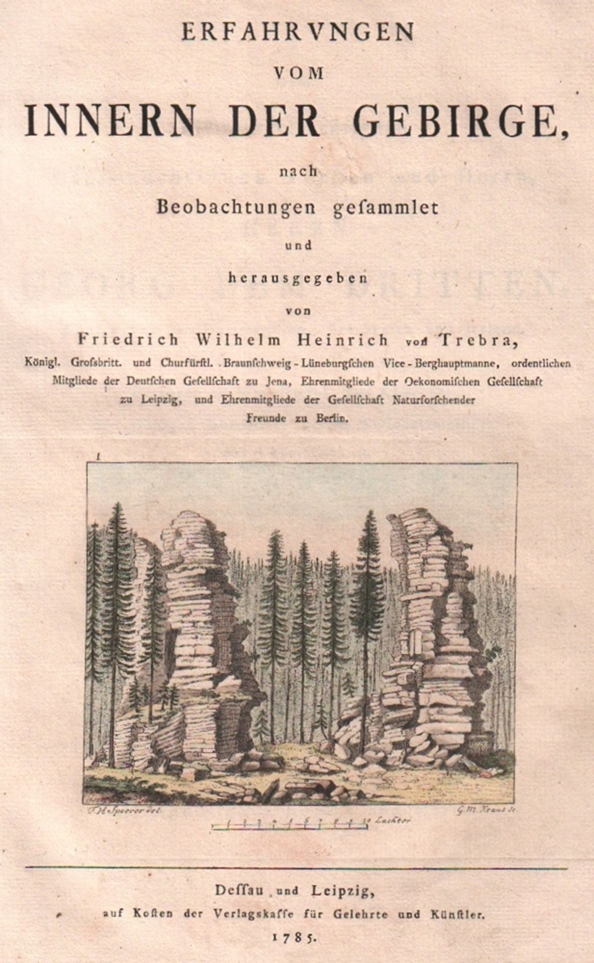 Harz. Bergbau. Trebra, Friedrich Wilhelm Heinrich v. Erfahrungen vom Innern der Gebirge, nach