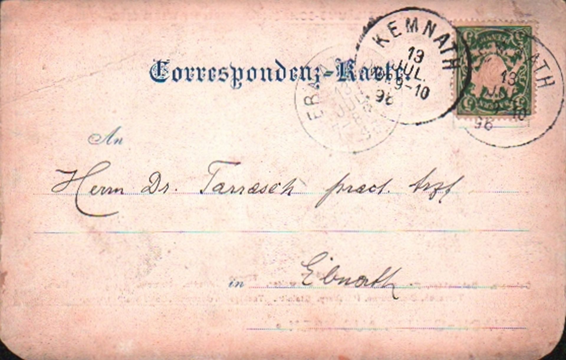 Postkarte. Wien 1898. Postalisch gelaufene Postkarte mit einem „Schach – Gruss aus Wien“ vom „Kaiser