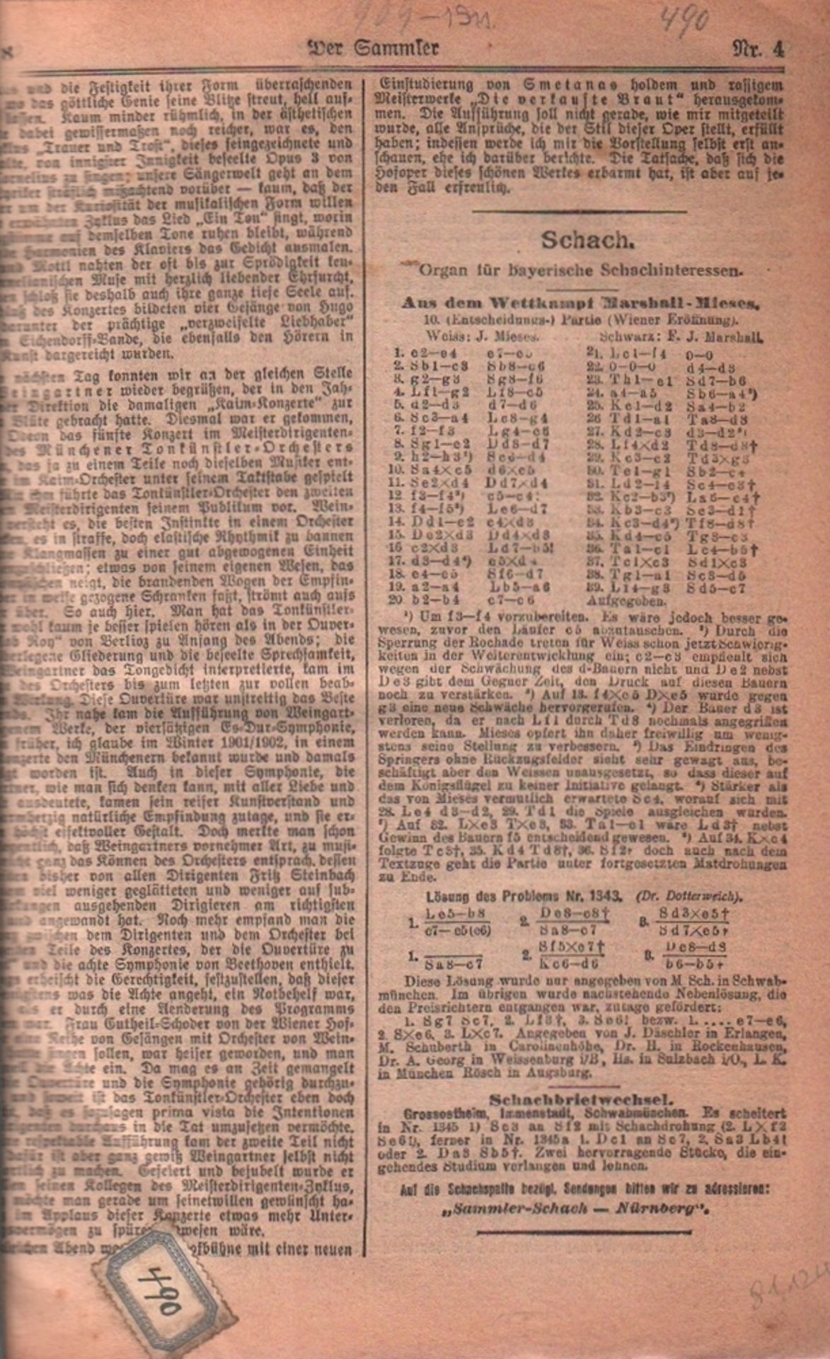 Der Sammler – 1909 - 1912. Belletristische Unterhaltungsbeilage zur "Augsburger Abendzeitung". Für