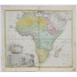 Landkarten. Afrika. Kolorierte Kupferstichkarte von Homanns Erben, ca 1755. Bildgröße 55 x 46 cm (