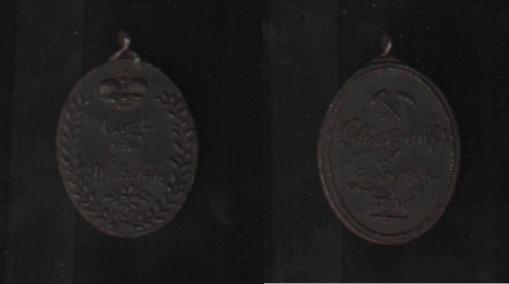 Harz. Zorge. Bergbau - Medaille der Herzöge Carl und Wilhelm von Braunschweig. 1816. Auf der