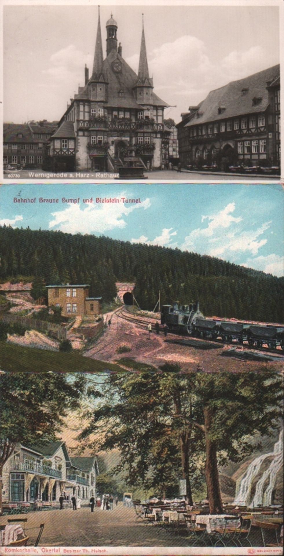 Harz. Bergbau. Konvolut von 70 Postkartenansichten und Reproduktionen aus dem Harz – zum Teil nach