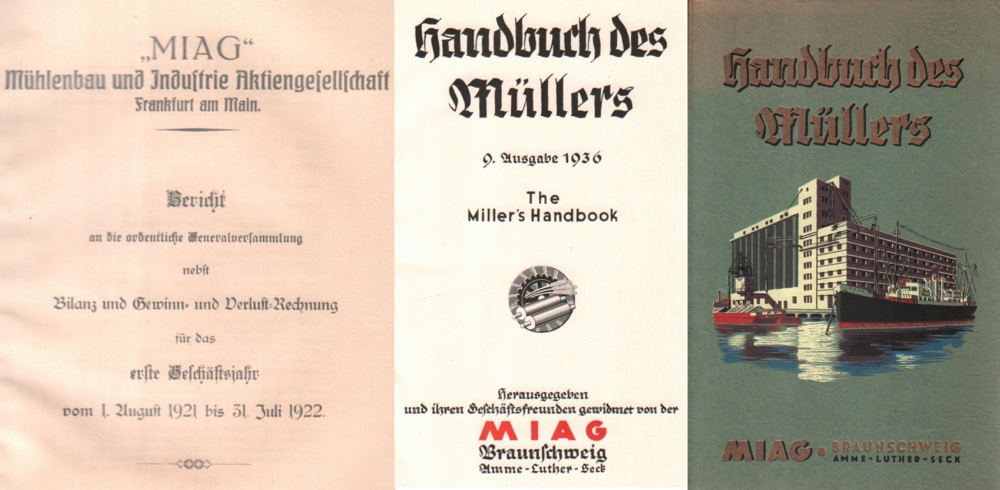 Mühlenwesen. MIAG. Handbuch des Müllers. The Miller's Handbook. 9. Ausgabe. Braunschweig, Amme -