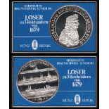 Braunschweig. Feinsilber - Nachprägung aus dem Jahr 1979: Löser zu 3 Reichstalern von 1679.