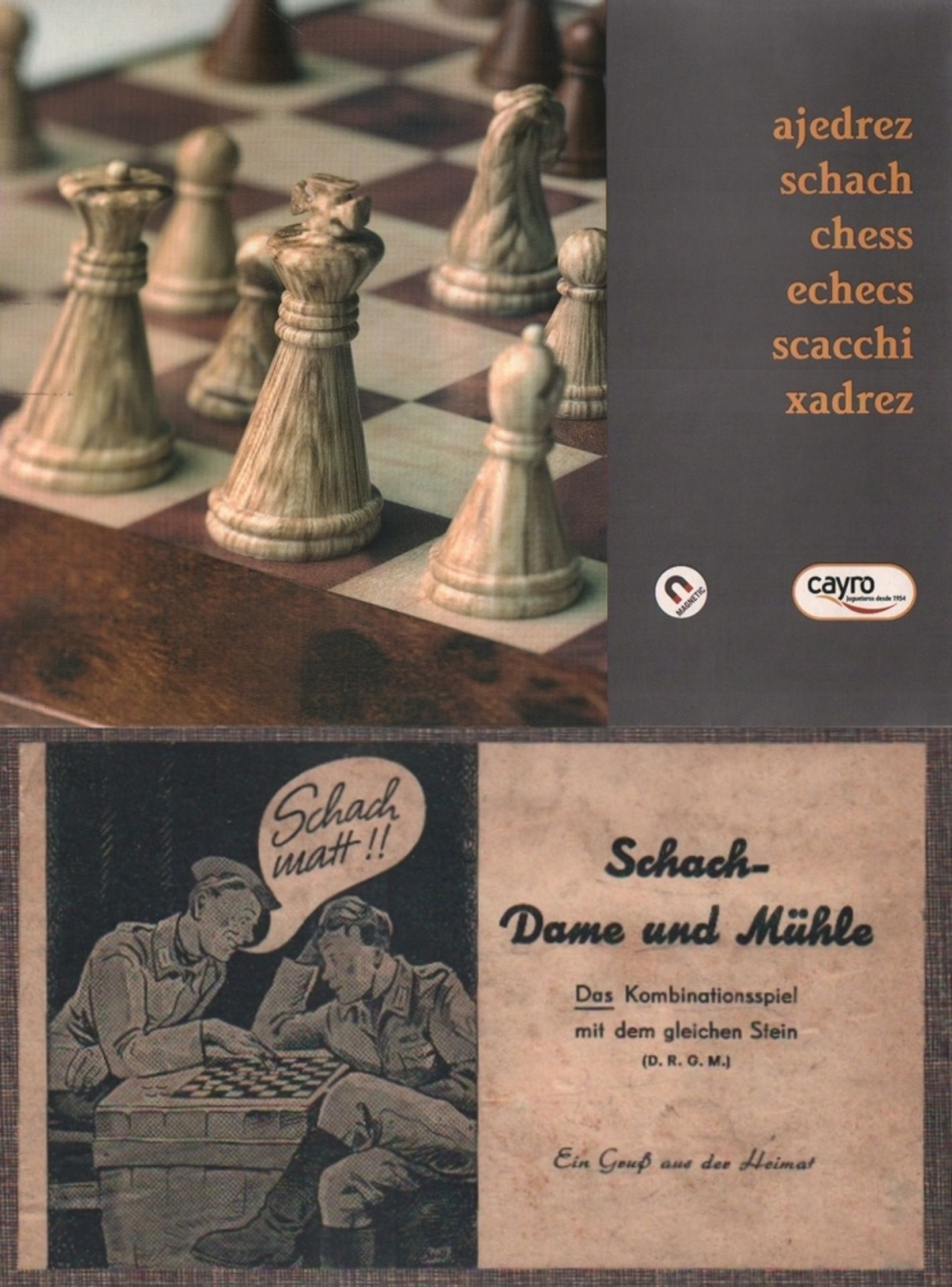 Europa. Konvolut von 3 kleinformatigen Schachspielen aus Kunststoff mit Brett, 4 Reise- und