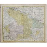 Landkarten. Lüneburg. Kolorierte Kupferstichkarte von Homanns Erben, in der Kartusche mit 1765