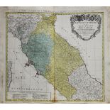 Landkarten. Italien. Kirchenstaat. Kolorierte Kupferstichkarte nach Tobia Majero bei Homann's Erben,