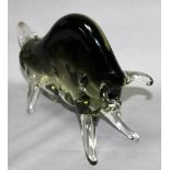 Glas. Italien. Murano. Glasskulptur – Stier. Tierskulptur im klassischen Design. Nicht signiert