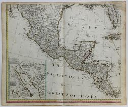 Landkarten. Amerika. Mittelamerika. Kolorierte Kupferstichkarte von Conrad Lotter um 1760. Die linke