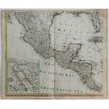 Landkarten. Amerika. Mittelamerika. Kolorierte Kupferstichkarte von Conrad Lotter um 1760. Die linke