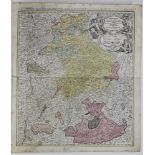 Landkarten. Deutschland. Bayern. Kolorierte Kupferstichkarte von J. B. Homann, Nürnberg, um 1720.