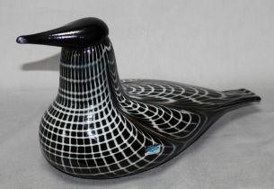 Glas. Finnland. Iittala. Glasskulptur von Oiva Toikkas. – Auerhuhn. Tierskulptur im klassischen