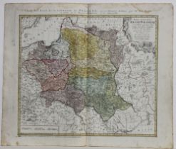 Landkarten. Polen. Altkolorierte Kupferstichkarte bei Homanns Erben Nürnberg datiert 1773. Bildgröße