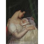 Unbekannter Künstler. (Junge Mutter mit Baby). Ölmalerei auf Leinwand über Keilrahmen. Nicht