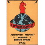 Postkarte. II. Internationales Arbeiter - Schach - Turnier Berlin Ostern 1927. Farbige, postalisch