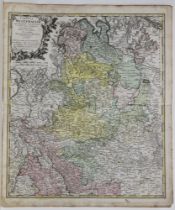 Landkarten. Deutschland. Westfalen. Kolorierte Kupferstichkarte bei Homann's Erben Nürnberg