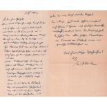 Richter, Kurt. Eigenhändig geschriebener Brief mit Unterschrift von Kurt Richter an Herrn Pötzsch