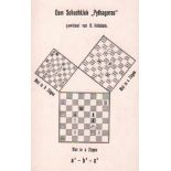 Postkarte. Pythagoras. Schwarzweiße, postalisch nicht gelaufene Postkarte mit Schachmotiv, Berlin