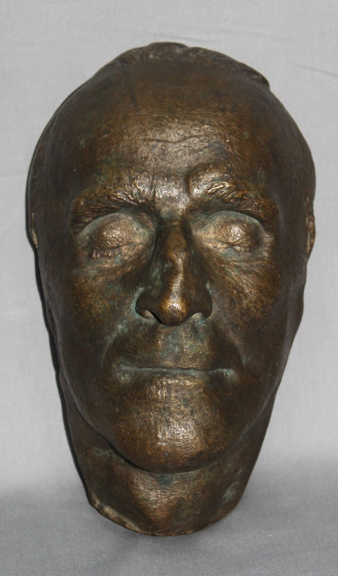 Metall. Bronzeskulptur. Porträt / Kopf eines Unbekannten. Nicht signiert und datiert, aus der