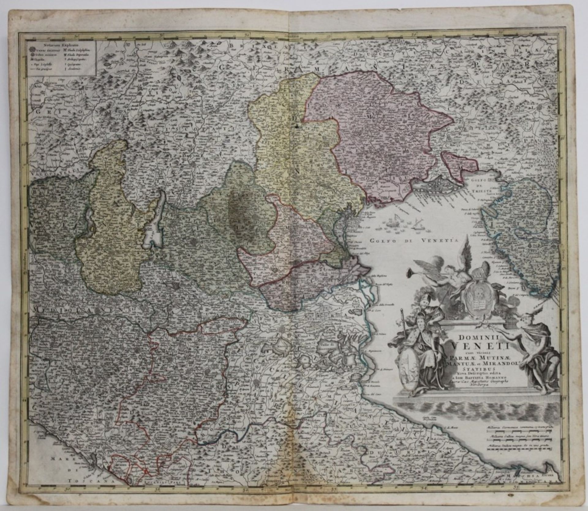 Landkarten. Italien. Venedig Kolorierte Kupferstichkarte von J. B. Homann, Nürnberg ca. 1725.