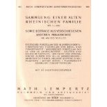 Porzellan. Auktionskatalog. 1934. Sammlung einer alten Rheinischen Familie, sowie Beiträge aus