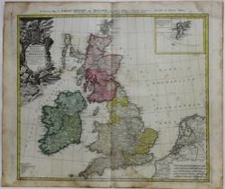 Landkarten. Großbritannien Gesamtansicht. Kolorierte Kupferstichkarte von Homann‘s, Erben in der