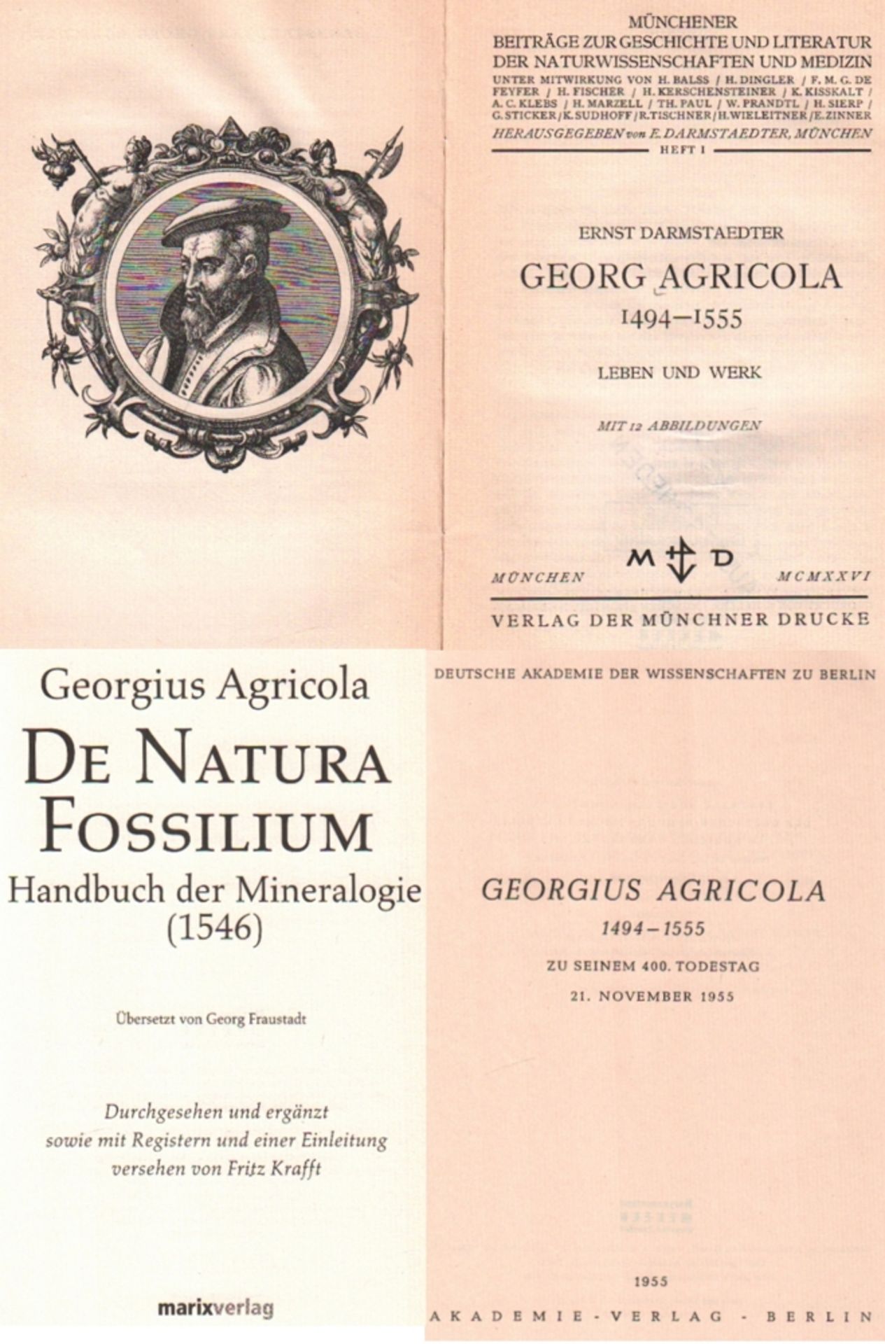 Bergbau. Agricola. Sammlung zum Leben und seinen Werken von verschiedenen Autoren. 13 Teile, aus der